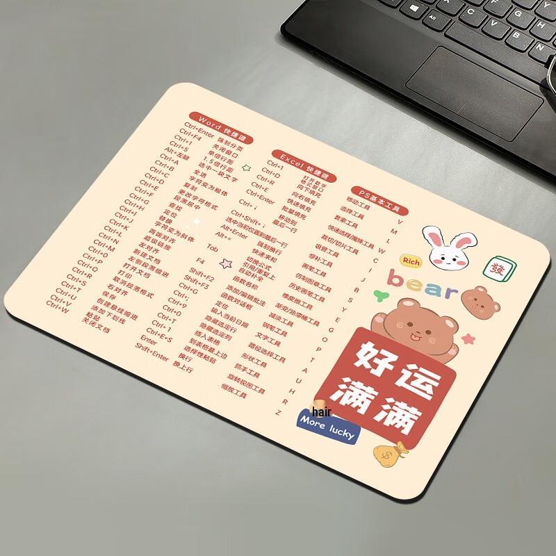 Fumade Rubber Mouse Pad with Shortcut Keys and 3 Keycaps
