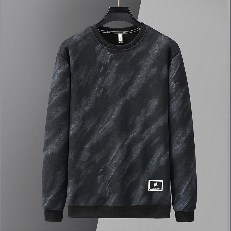 Men's Winter Plus-Size Velvet Hoodie, Oversized Round Neck 2304