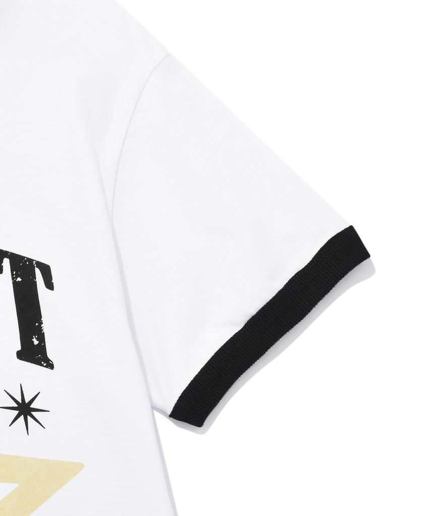 FALLETT My Record Ringer Short Sleeve T-Shirt White