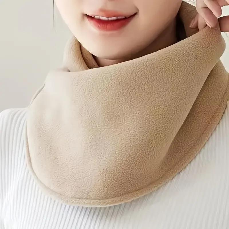 Autumn Winter Velvet Snap Neck Scarf Thick Warm Windproof Riding Neck Cover Solid Color Classic Design Perfect Gift for Women