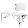 Folding Massage Table, 3-Zone, 225 Kg, Height Adjustable, Aluminum, White