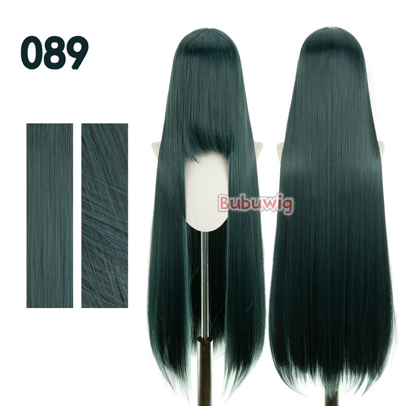 Bubuwig Synthetic Hair 100cm Long Straight Pure Color Cosplay Wigs Over 100 Colors Black White Red Blue Brown Wig Heat Resistant