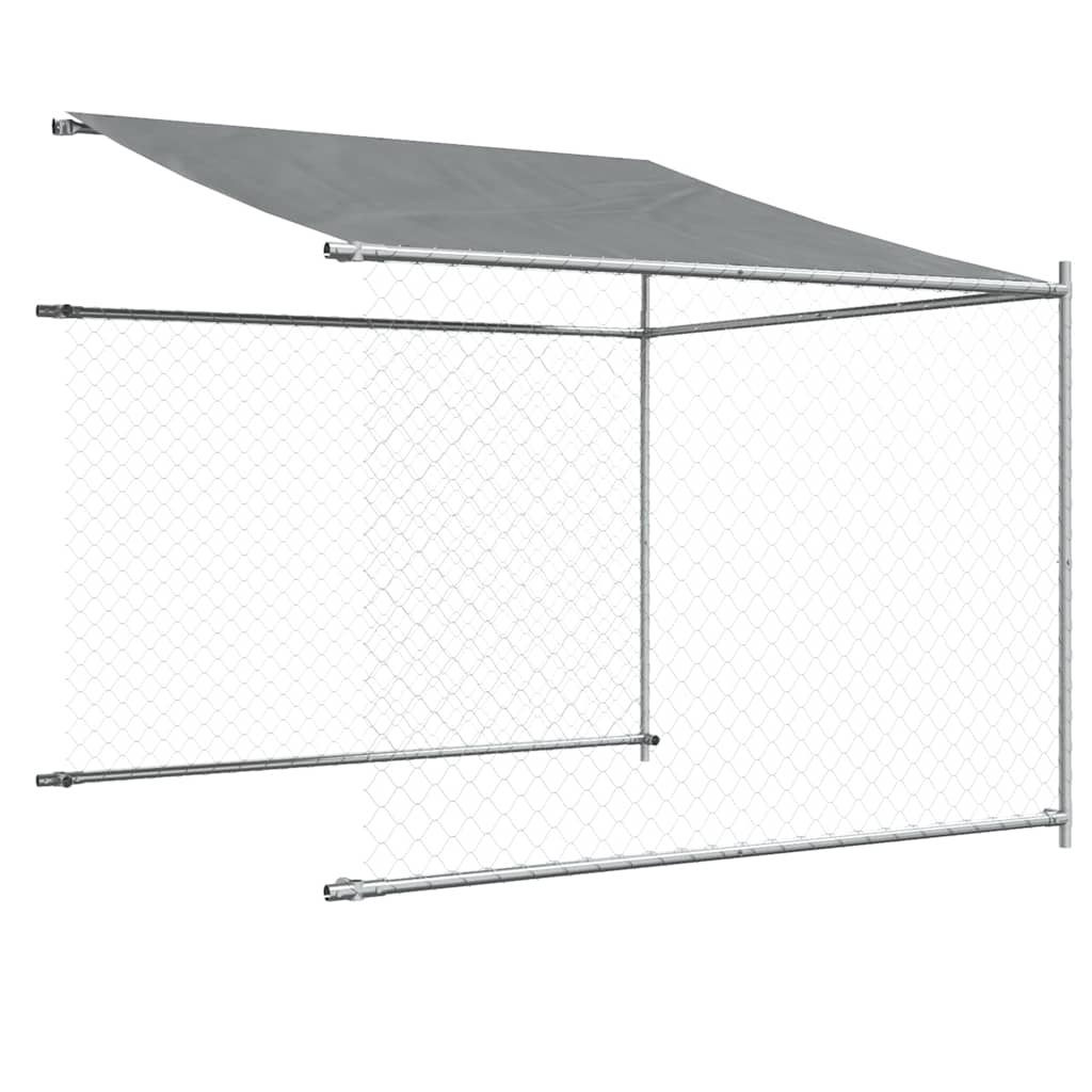 Vidaxl Dog Cage, With Roof and Door, Grey, 10X2X2 M, Steel