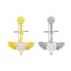 Gaibei Zircon Butterfly and Bird Navel Ring with Hollow Heart