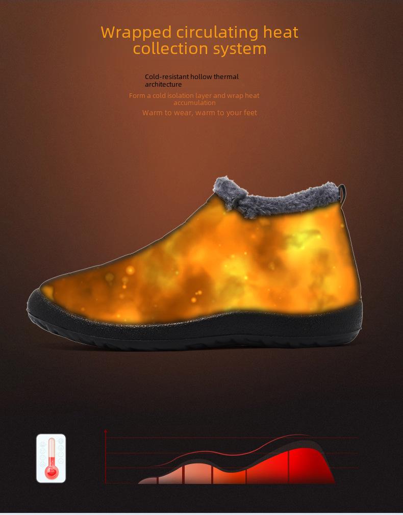 Zimowe bawełniane buty: Pluszowe, Ciepłe, Duży Rozmiar, Casualowe Śniegowce dla Par