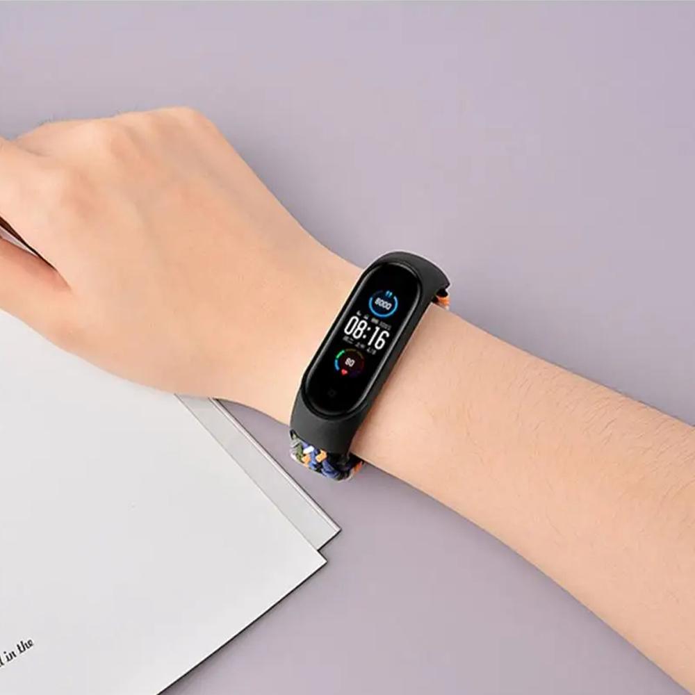 Nylon Braided Strap For Mi Band 7 6 5 Stainless Steel Buckle Elastic Adjustable Bracelet Band for Xiaomi Miband 4 3 5 6