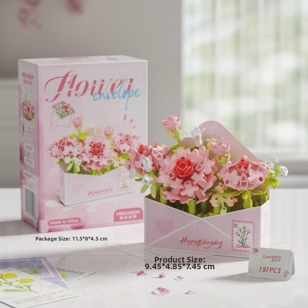 Tulip Rose Sunflower Flower Bouquet Building Blocks Mini Bricks Building Block Toy