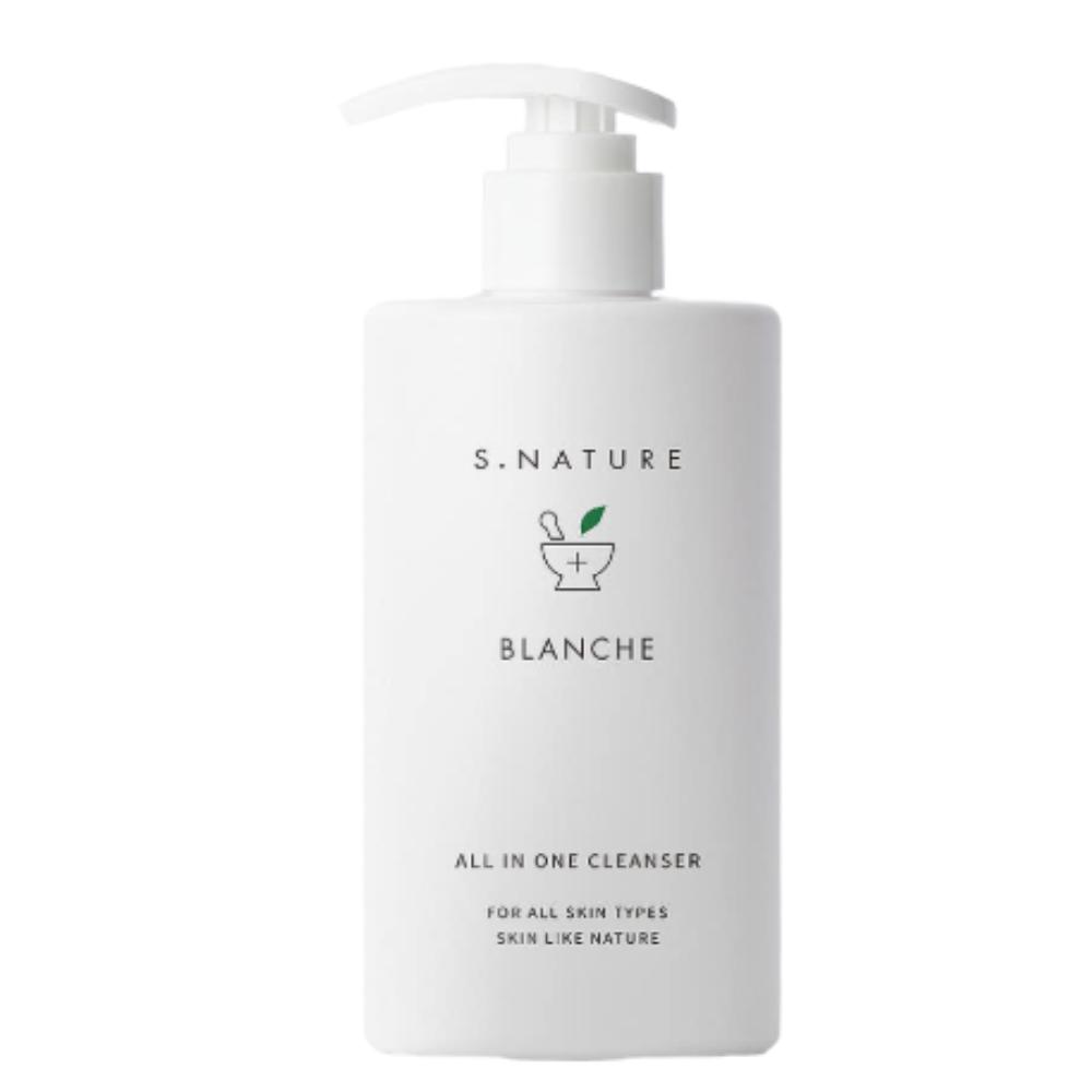 S-NATURE Blanche Cleanser 260ml - Gentle All-in-One pH Balanced Face & Body Wash
