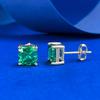 Jewelry Simple 7 * 7Mm Emerald Pagoda Car Flat Simulation Drill Four-Claw Stud Earrings Ear Jewelry