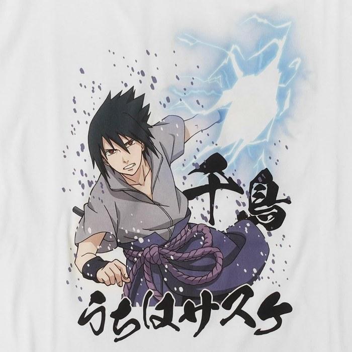 Sasuke T-Shirt NARUTO Shippuden Character Goods Short Sleeve Oversized White