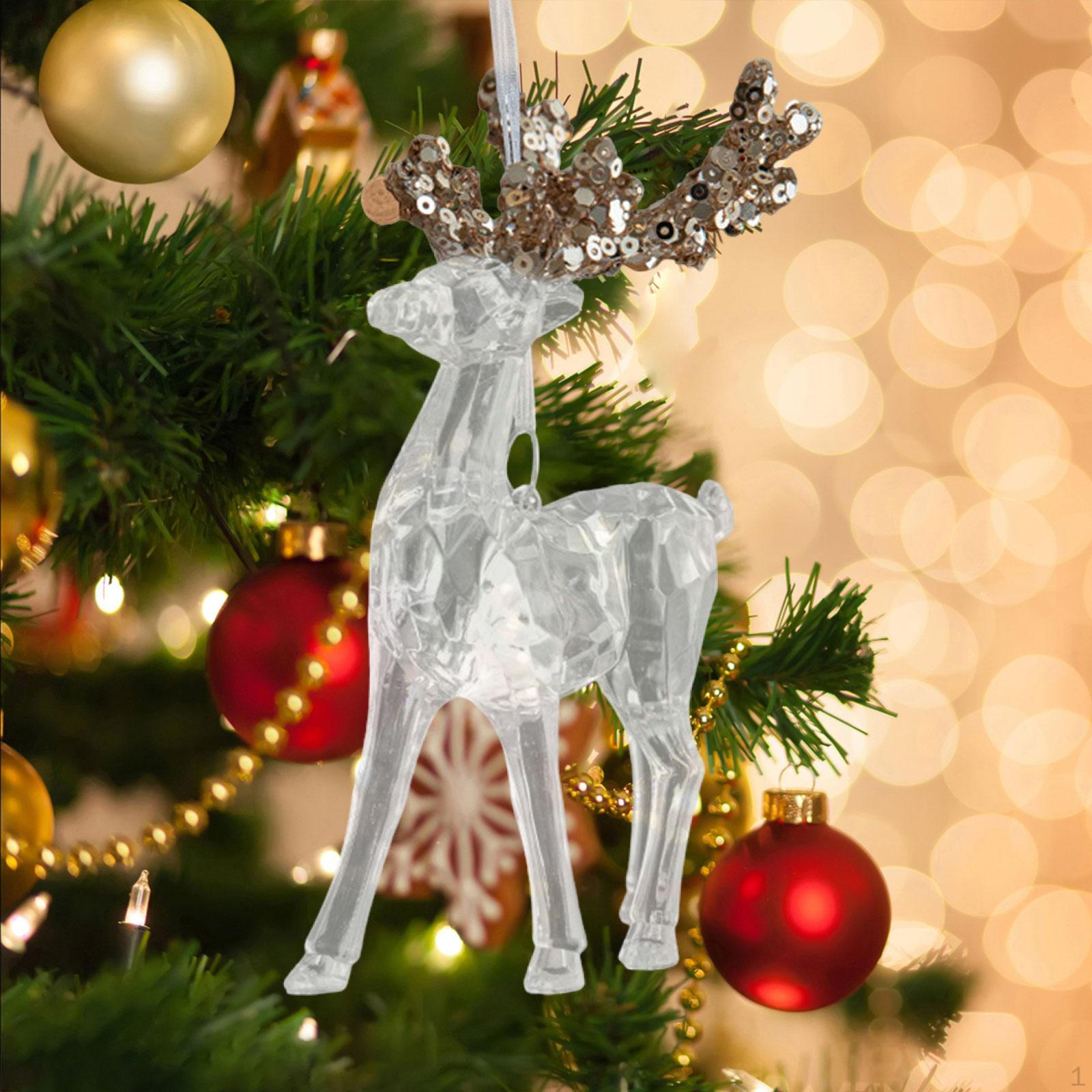 

Рождественский олень, подвеска-шарм, прозрачный рождественский декор, украшение для елки для праздничных торговых центров Standing