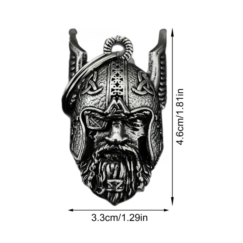 Metal Helmet Keychain Odin’ Amulet Keyring with Unique Design for Everyday Carry and Nordic Collectors