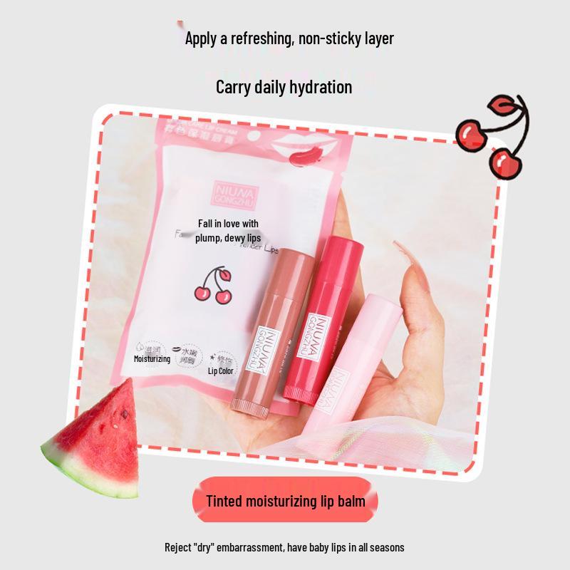 Nuna Princess 3-Piece Hydrating & Nourishing Tinted Lip Balm for Autumn/Winter – Lightens Lip Lines, Perfect for Students