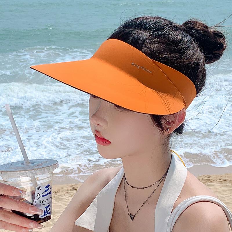 Senseless integrated sun hat women's 2025 new seamless sun protection hat UV protection empty top foldable sun hat