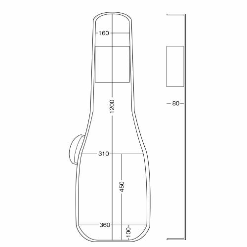 Kikutani GVB-60B Gig Bag for Electric Bass Guitar, 20mm Thick Cushion Backpack Type