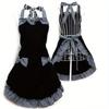 Cute Bib Apron Dress Flirty Vintage Kitchen Women Bowknot with Pocket Restaurant Kitchen Apron Dress