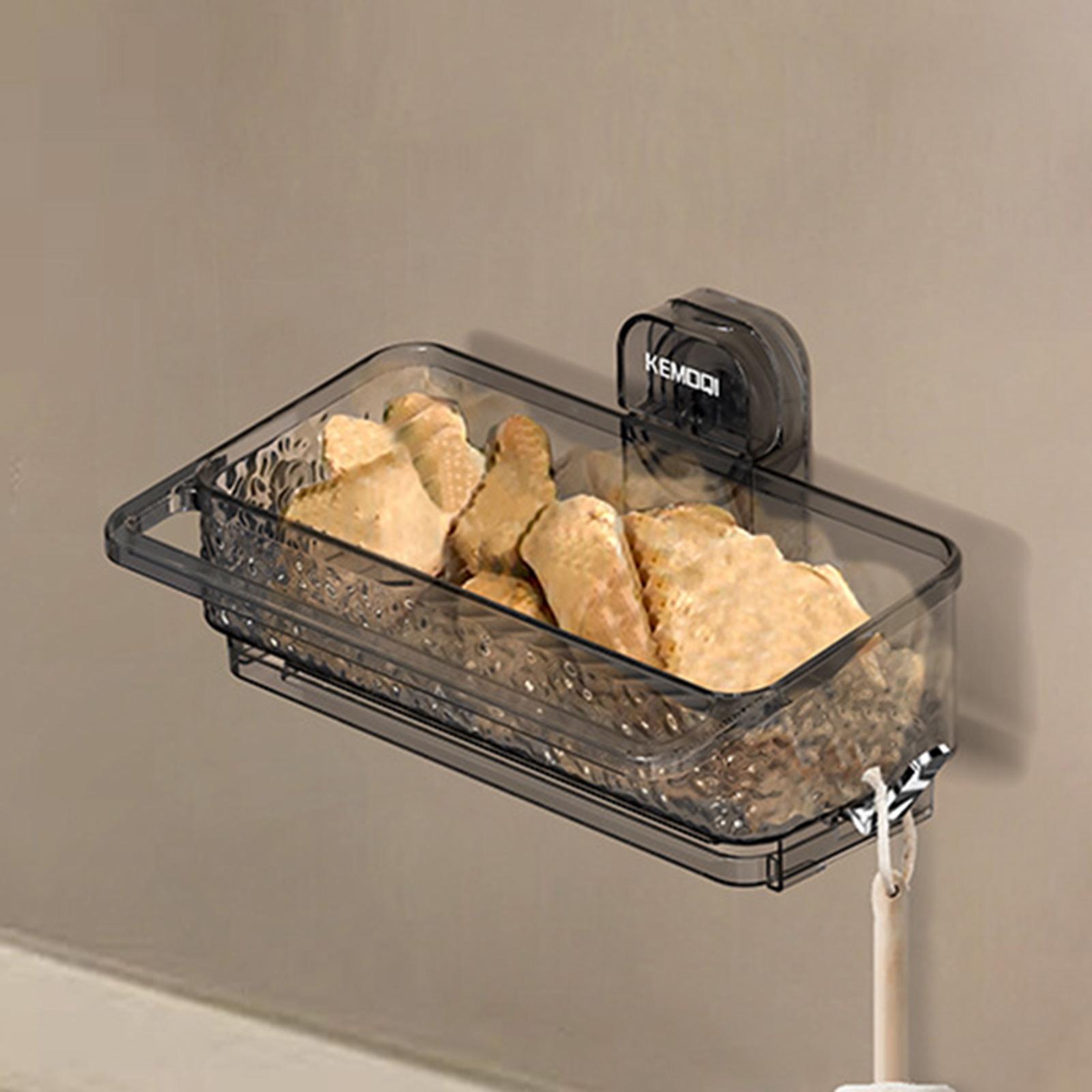 

Suction Shower Shelf Sturdy Drain Basket for Bathtub Countertop Decorative чорний