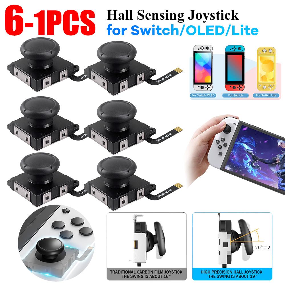 1-6PCS Hall Electromagnetic Stick No Drifting Hall Effect Joystick Higher Sensitivity Hall Thumb Stick For Switch/OLED/Lite