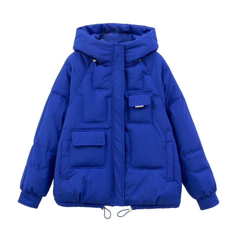 New Hooded Cotton Clothes Women's Loose Multi-pocket Cotton-padded Clothes Winter Bread Clothes Short Coat