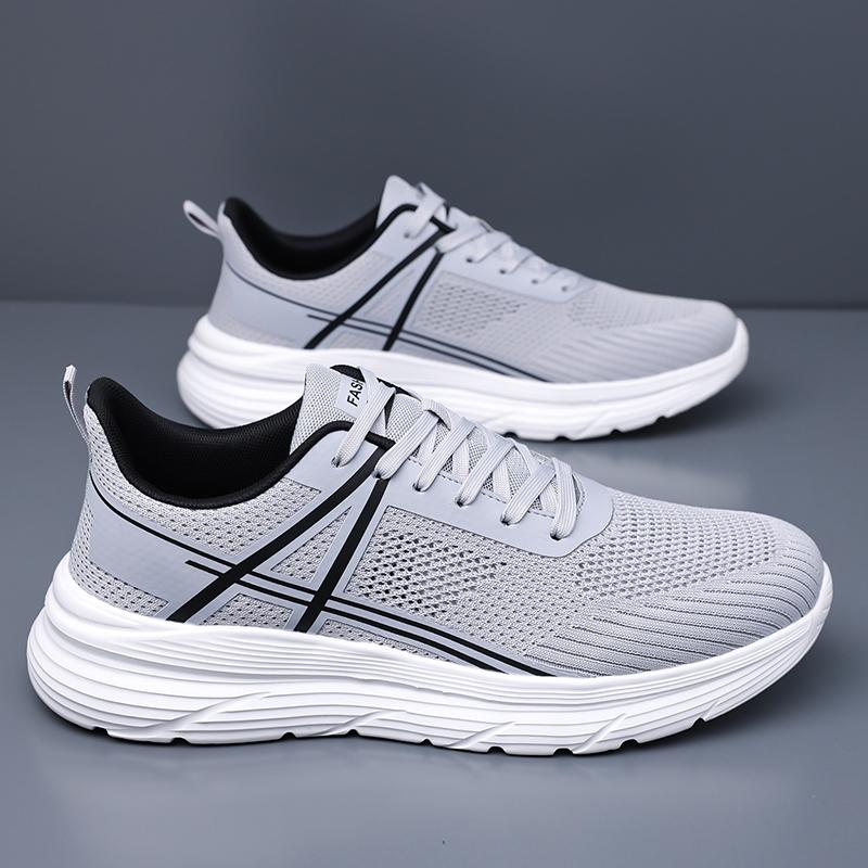 Men'S Casual Sports Shoes, Lightweight Shock-Absorbing Running Shoes, Breathable Mesh Fashion Shoes, Unisex Outdoor Hiking Shoes