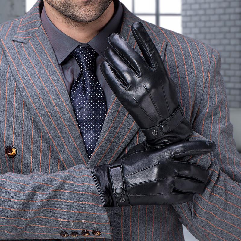 Herren Winter Lammfell Touchscreen Fahrhandschuhe