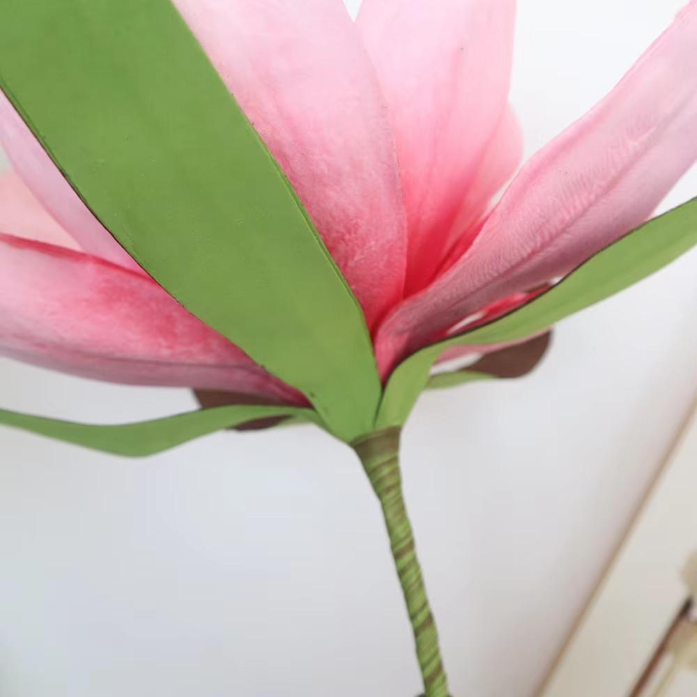 45/60cm PE Foam Flower Pink Fake Flowers Head New Artificial Magnolia Flower  Photographic Props