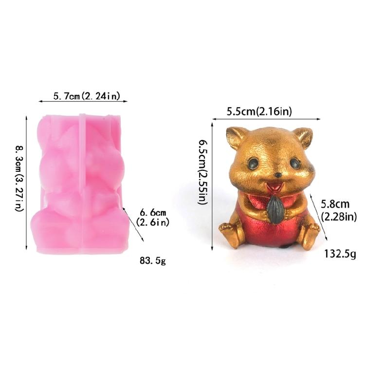 Silicone Soap Molds Squirrel Shaped Crafts Moulds Silicone Scented Candle Moulds