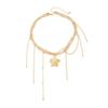 Ingemark Bohemia Gold Color Flower Pendant Necklace Women Creative Multi-Layer Metal Tassel Choker Chain Versatile Jewelry Gifts