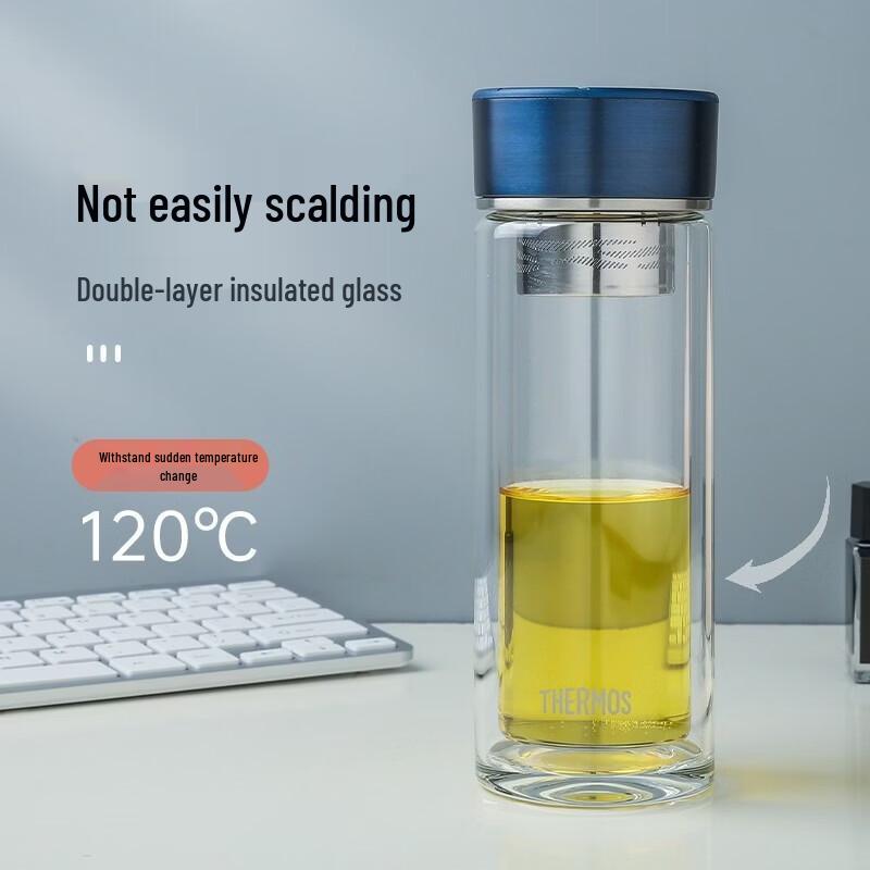 THERMOS Double-Wall Glass Tea Infuser Bottle