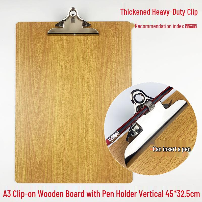A4 Clipboard with Pen Holder, A5 Writing Pad, A3 Wooden Menu Holder, Cardboard Stationery Board