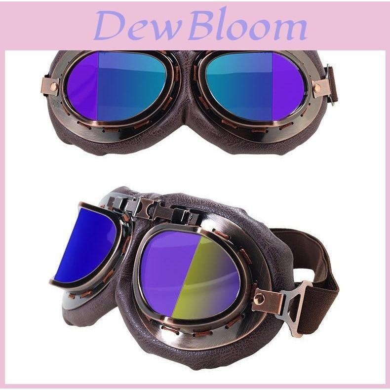 Vintage Style Riding Goggles With Pc Frame And Colored Lens For Motorcycle Enthusiasts