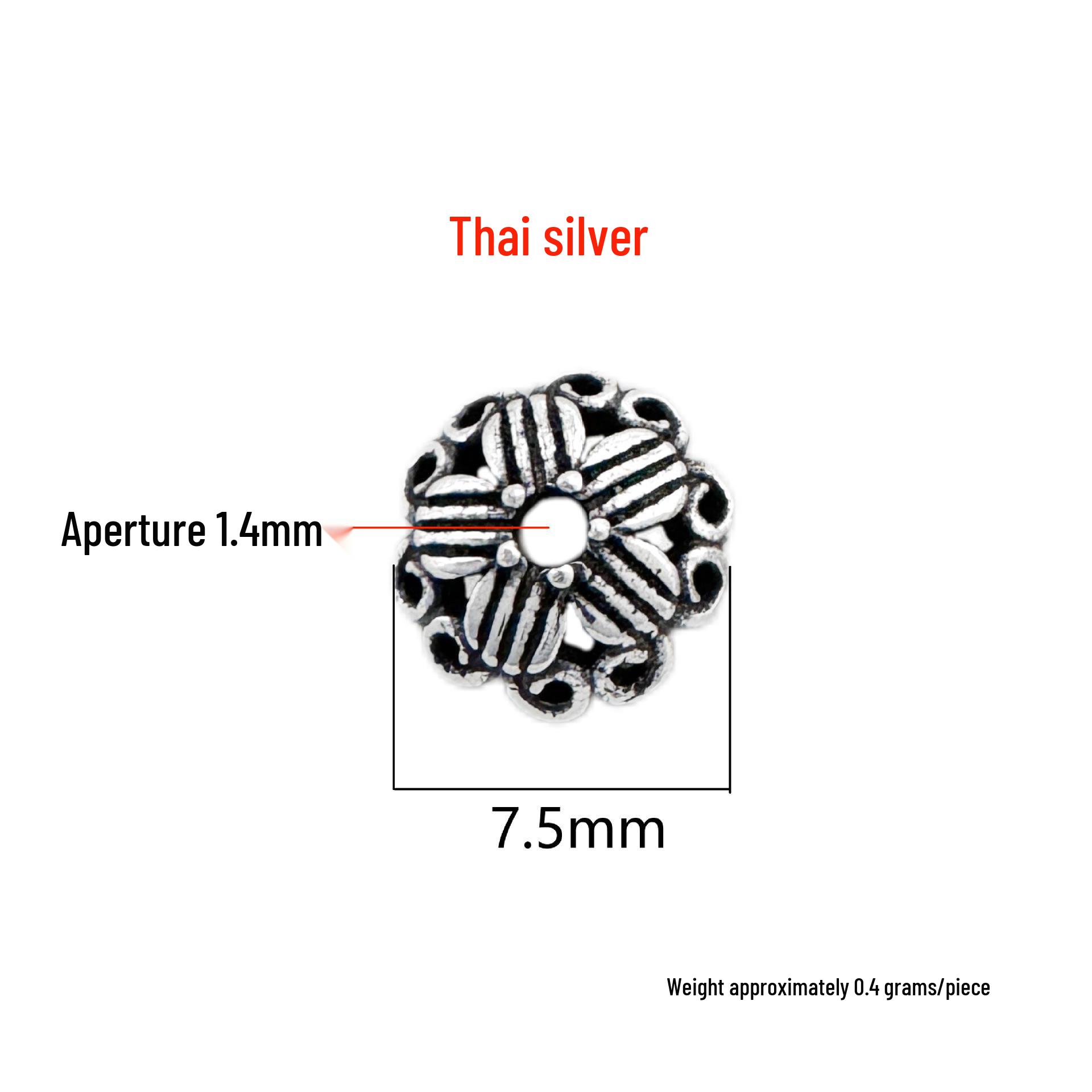 S999 Sterling Silver Flower Spacer Bead Cap for DIY Buddhist Bracelet Pure Silver 999