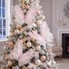 3 Pieces of Large-sized Hanging Christmas Pink Butterfly Decorations, Laser-sheen Silk Imitation Butterflies, Christmas Tree Dec