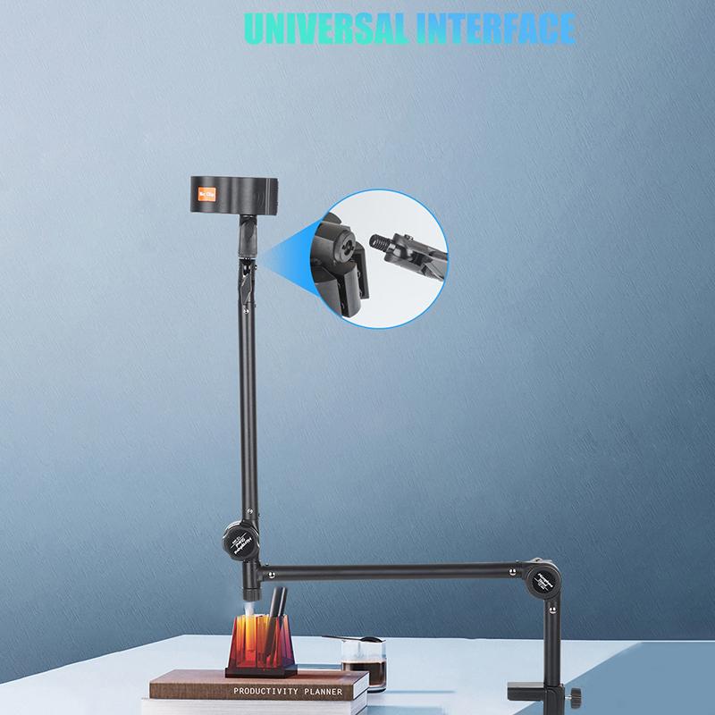 Stojak na ramię mikrofonowe biurkowy regulowany uchwyt na mikrofon do gamingu, podcastingu, streamingu, nagrywania, mikrofon z przedłużonym wysięgnikiem