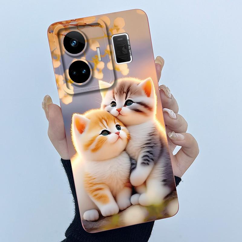 

For Realme GT Neo 5 Case Funny Cartoon Cat Bumper Slim Soft TPU Shockproof Phone Case On For Realme GT Neo 5 Neo5 240W 5G Cover Realme GT Neo 5