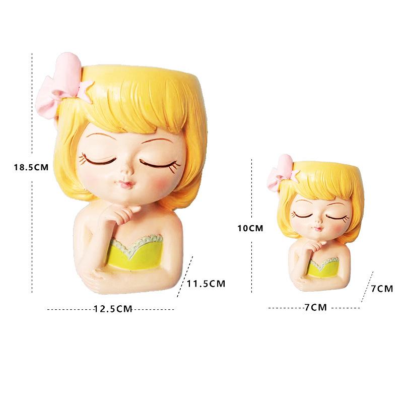 Face Planters Pots Tabletop Decorative Decor Flower Vase Statue Fairy Flowerpot For Cafe Kitchen Drawing Room Bedroom Office
