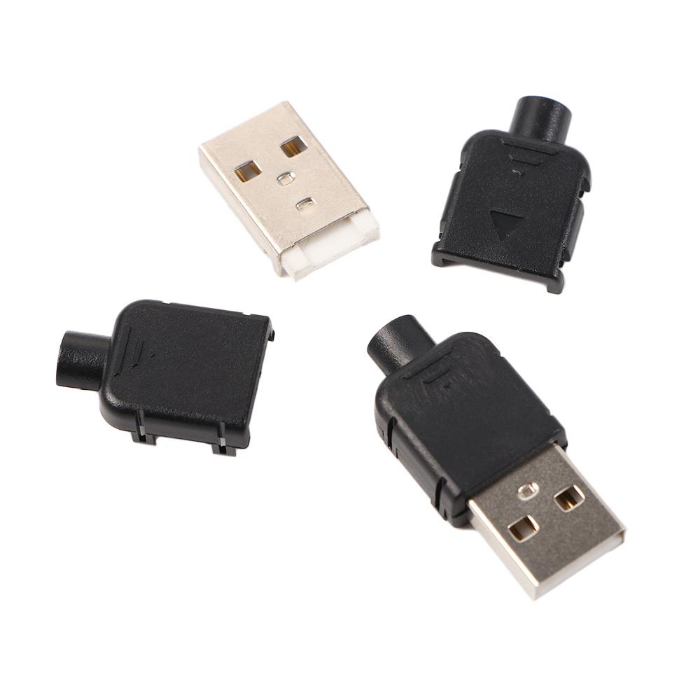 Plastic Shell Solder Type Black A Type DIY USB USB 2.0 Connector USB Adapter USB Socket Male USB