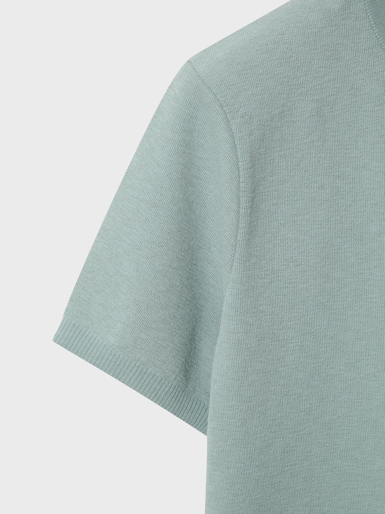 AND Z Men'S Slub Round Neck Short Sleeve T-Shirt_Blg2Er1001Mt