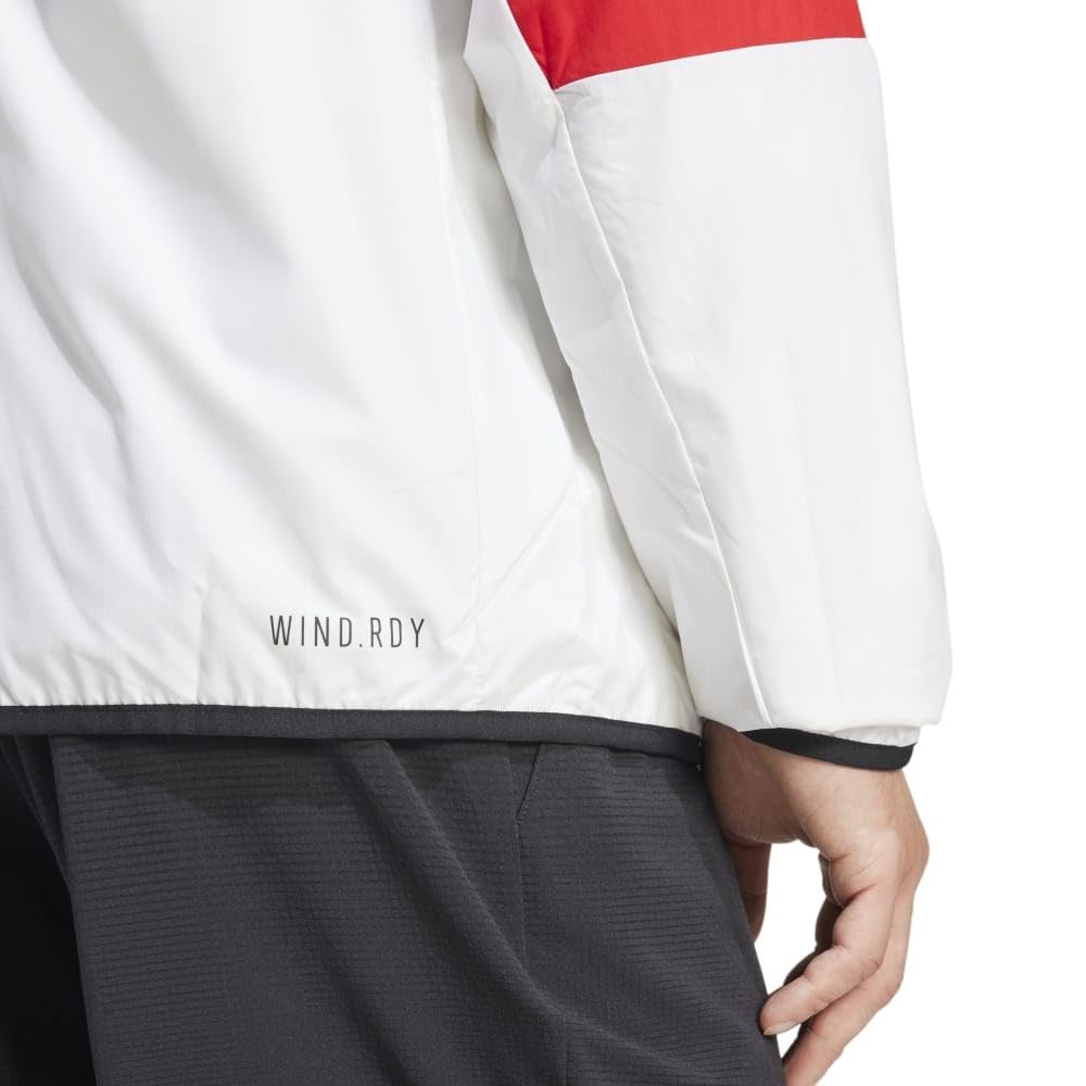 Adidas JOJ86 Tennis Team Wind Jacket with Trico Size Small Men's Lining, Black/White/Scarlet (IW2927),