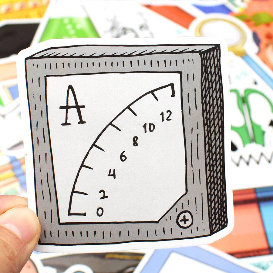 50 PCS Science Lab Stickers Class Back To School Waterproof Sticker for Student To DIY Stationery Suitcase Laptop Bike Car Decal