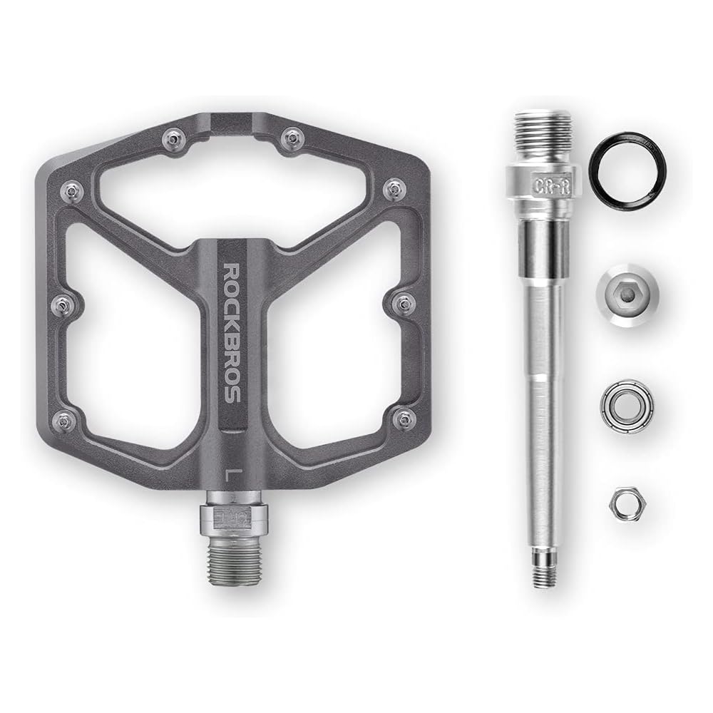 Rockbros Lightweight Aluminum Alloy Flat Bicycle Pedals Non-Slip Platform for Road Bike Cross Bike MTB