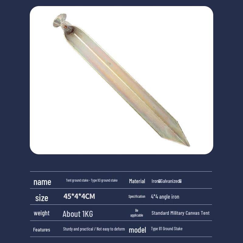 Three-Prism Galvanized Tent Ground Stake