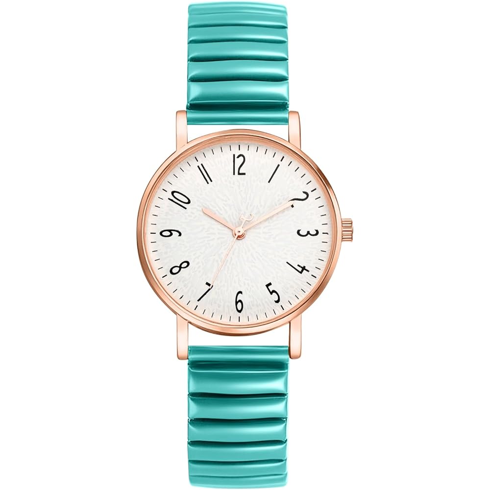 Women s Quartz Watch Stainless Steel Adjustable Band Large Numbers Waterproof Colorful