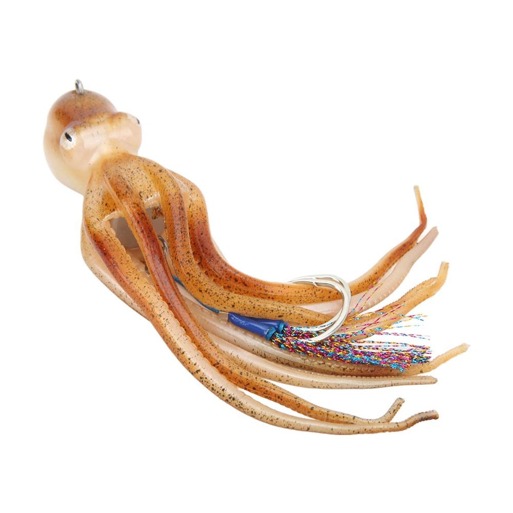 Esca Polpo in TPE Calamaro Morbido Jig Portatile per Polpo Pesca in Acqua Salata