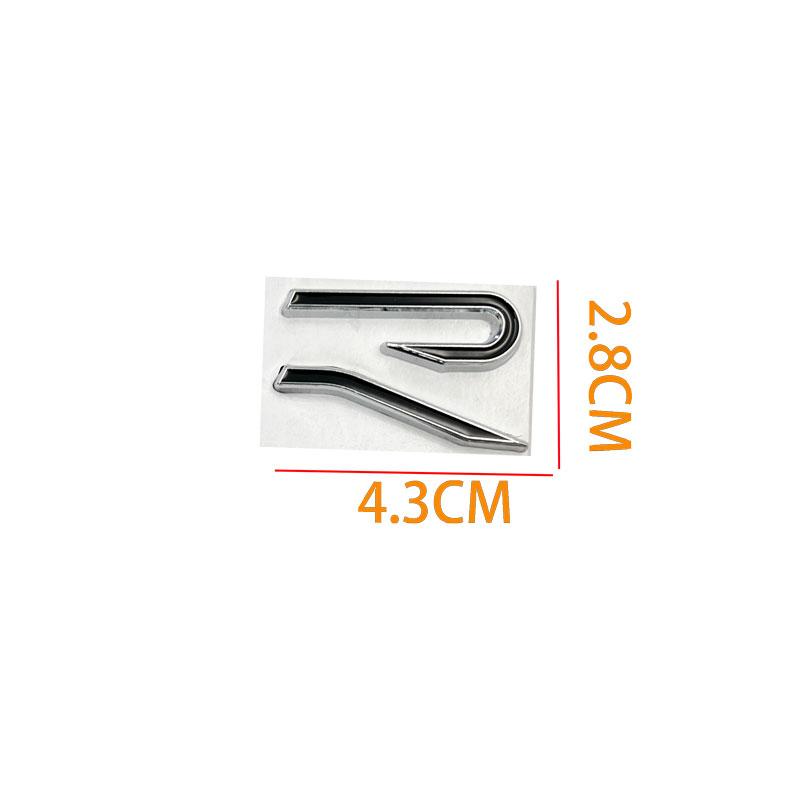 3D Metal R logo Emblem Front Grille Badge Tail Trunk Sticker Accessories For GTI Rline Polo Golf MK8 Touareg Passat Magotan CC