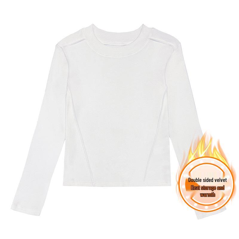 Women s Double-Sided Plush Slimming Base Layer Long Sleeve Top - Autumn/Winter Small