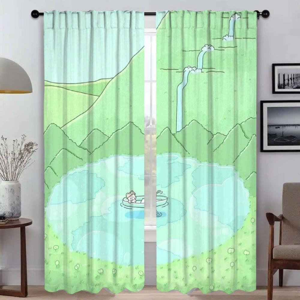 

Жизнь кролика Шторы для гостиной Шторы для комнаты 2 панели Домашний интерьер Шторы Разделительные жалюзи Хэллоуин Украшения Ребенок W50xH70cmx2pcs-CL