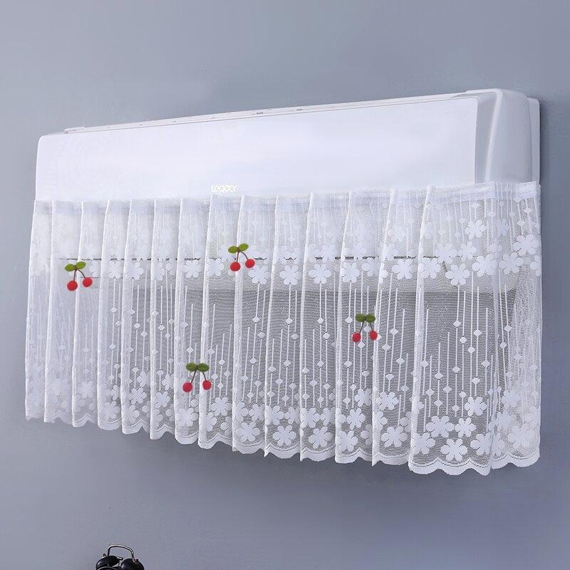 Lace Embroidery Flower Curtain Windproof Dust-Proof Hanging Cover Anti-Direct Blowing Air Conditioning Curtain Bedroom Decor