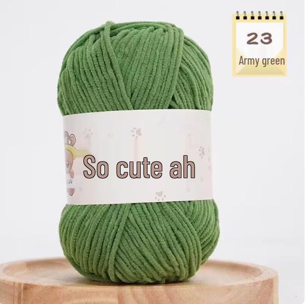 Süße matte Chenille-Wollkugel: Feines Eisstreifen-Garn für DIY-Häkelpuppen & Decken