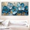 Contemporary Golden Leaf and White Flower Mural for Home or Office Decor